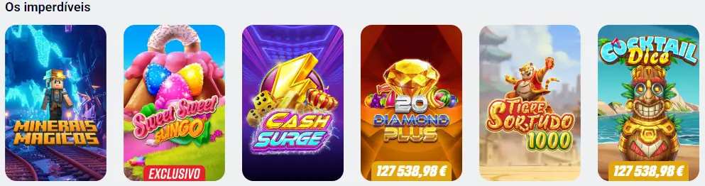 Biblioteca de jogos de mesa, slots e casino ao vivo