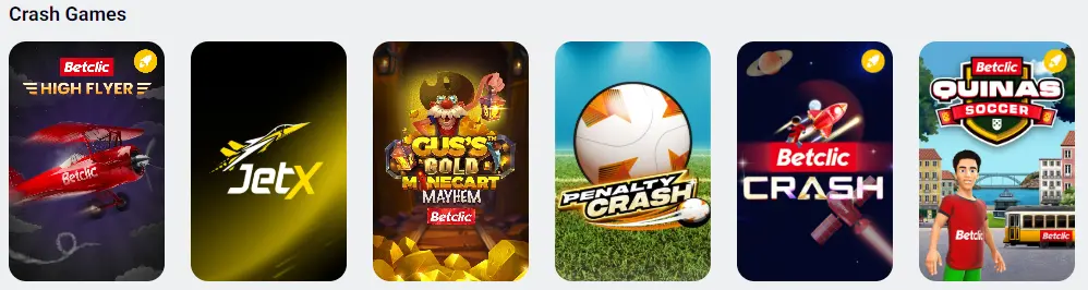 Vista geral da coleção de jogos do casino